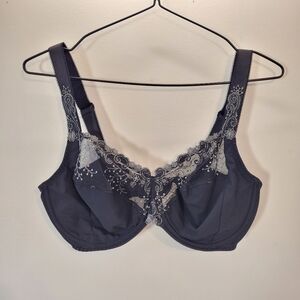 Simone Perele Full Coverage Black And Gray Lace Bra - Moonlight - 34F